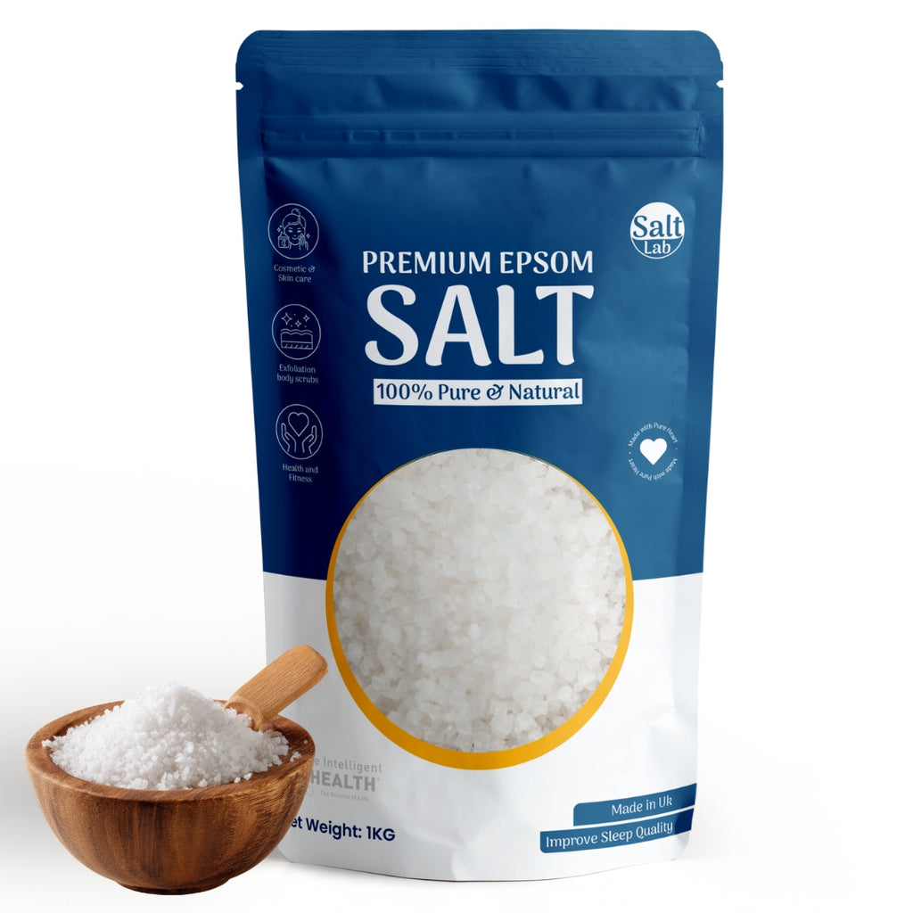 The Intelligent Health Magnesium Sulphate Bath Salts Soak, Muscle Magnesium Epsom Salts for Bathing and Foot Soaking for Women &amp; Men - 1kg Resealable Pouch