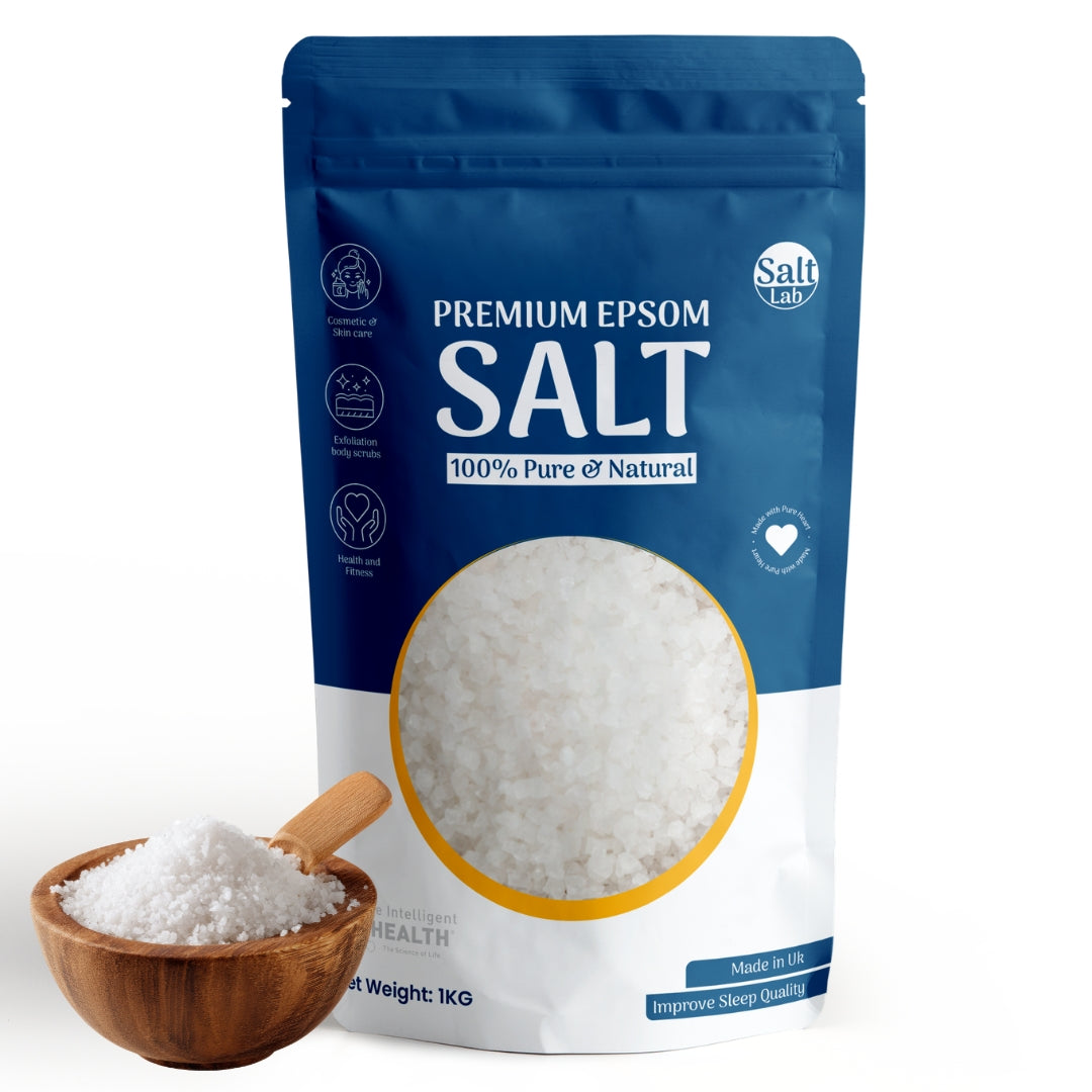 The Intelligent Health Magnesium Sulphate Bath Salts Soak, Muscle Magnesium Epsom Salts for Bathing and Foot Soaking for Women &amp; Men - 1kg Resealable Pouch