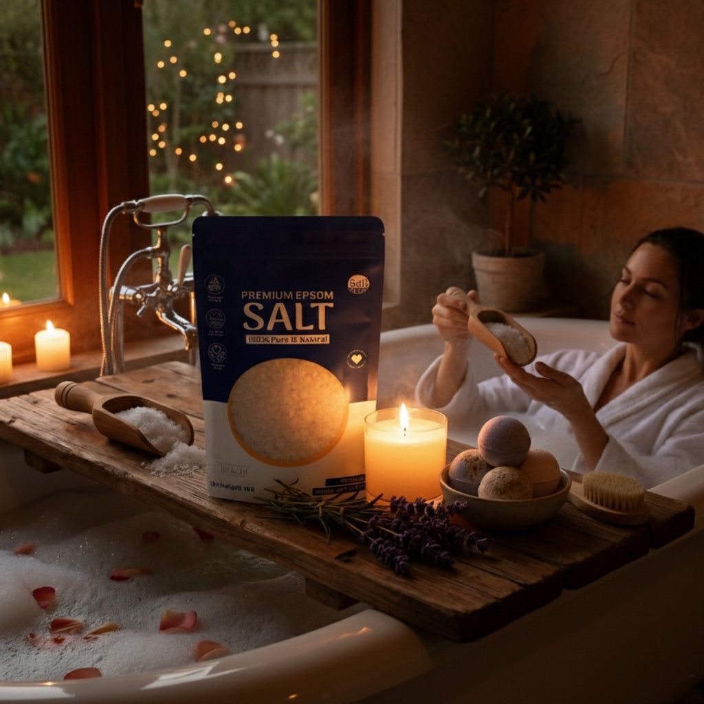 The Intelligent Health Magnesium Sulphate Bath Salts Soak, Muscle Magnesium Epsom Salts for Bathing and Foot Soaking for Women &amp; Men - 1kg Resealable Pouch